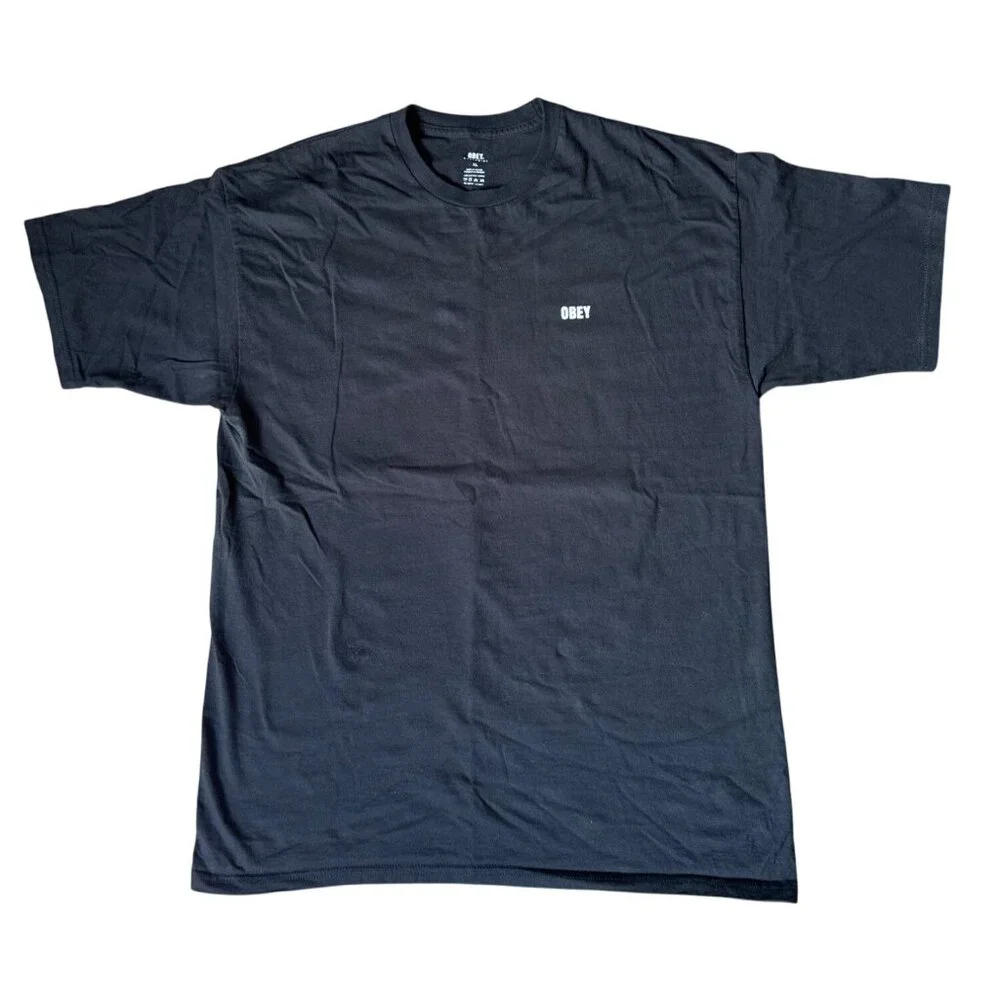 $8 WHEN BUNDLED Obey Men's Size XL 3 Face Collage Short Sleeve Black T-Shirt - Picture 2 of 9